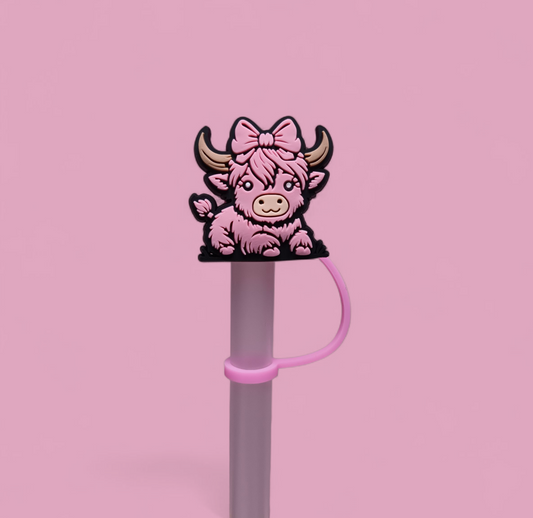 Pink Highland Cow Cooty Cover