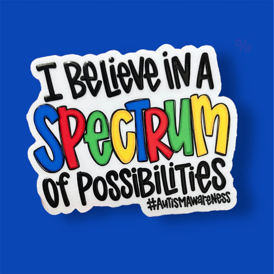 AUTISM AWARENESS WHITE VINYL STICKER