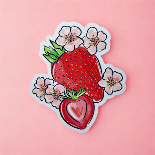 STRAWBERRY VINYL STICKER